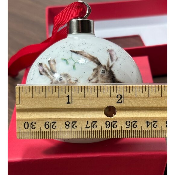 Royal Worcester Wrendale Designs Christmas Ornament With Hare Illustration - Picture 9 of 10